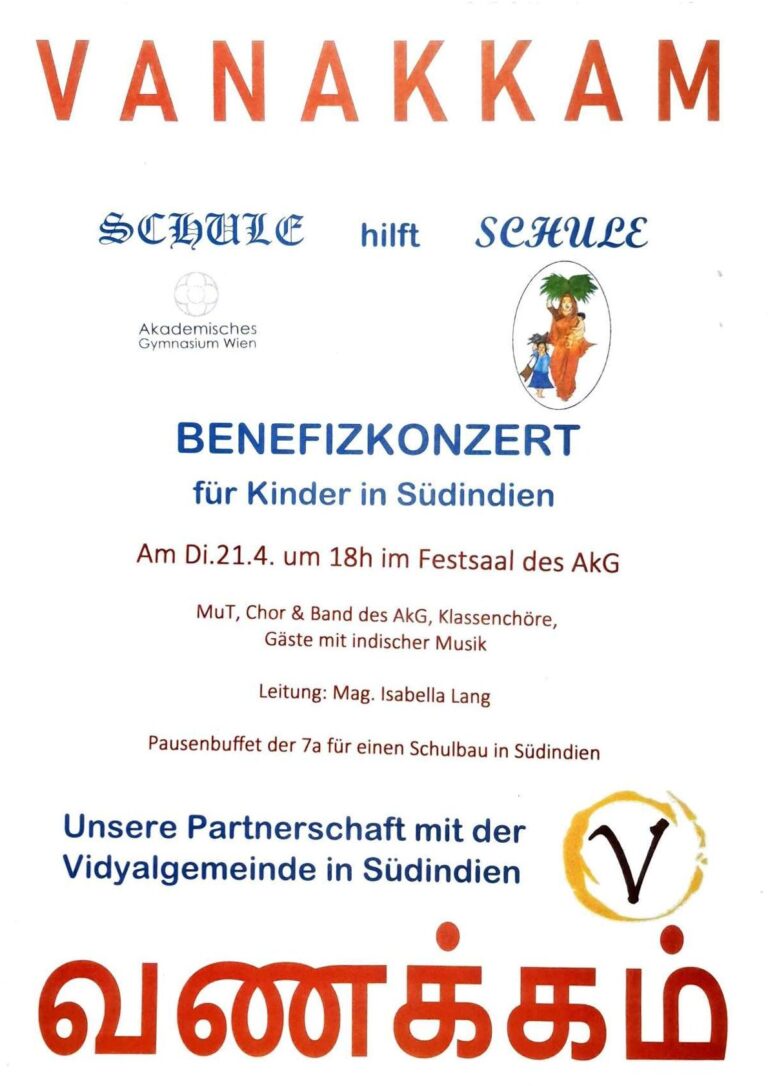 Benefizkonzert für Kinder in Südindien